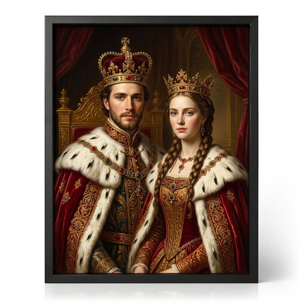Portrait Couple Royal personnalisé 👑