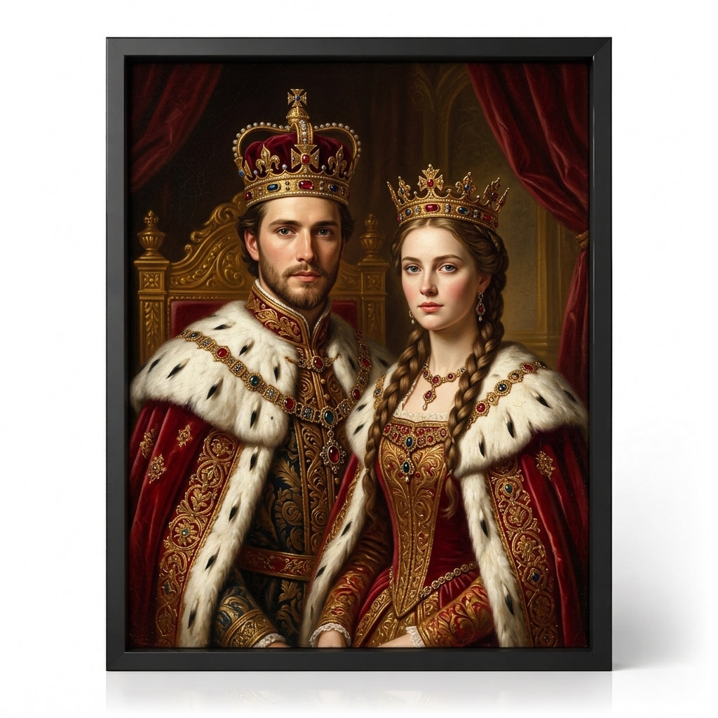 Portrait Couple Royal personnalisé 👑