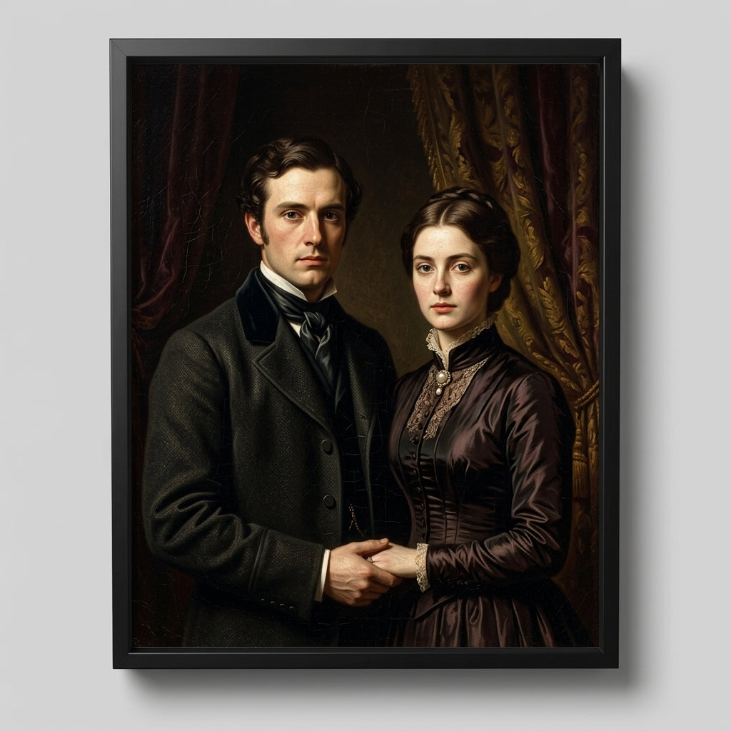 Portrait Couple Victorien personnalisé 🎩