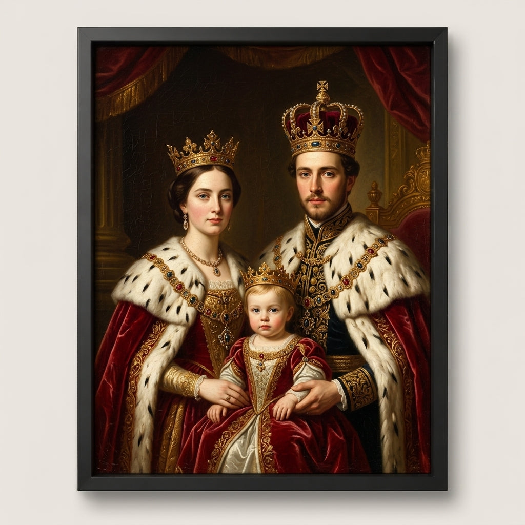 Portrait Famille Royale personnalisé 👨‍👩‍👧‍👦