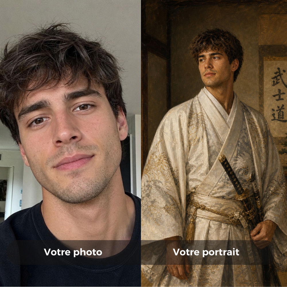 [fr] Portrait Samouraï personnalisé, encadré