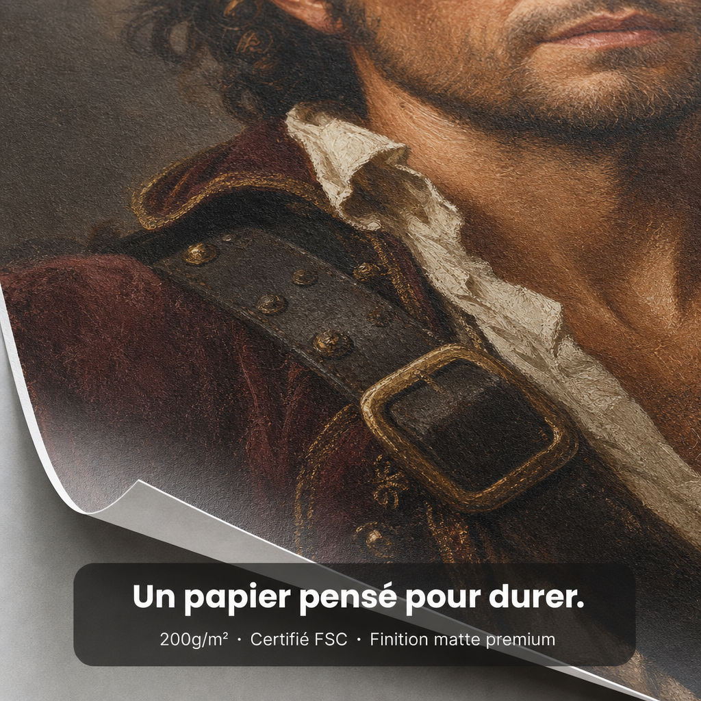 Portrait Pirate personnalisé, encadré