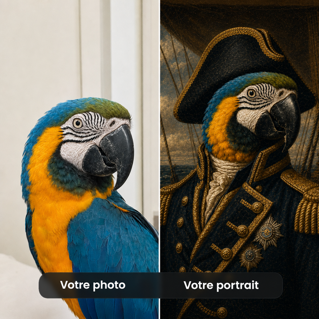 Avant / après : votre photo et le portrait Amiral