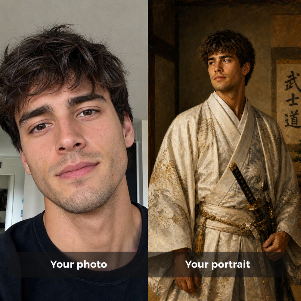 [en] Custom Samurai portrait, framed