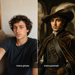 Avant / après : votre photo et le portrait Mousquetaire