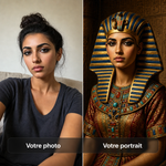 Avant / Après portrait pharaon