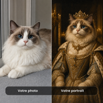 Avant / après : votre photo et le portrait Reine