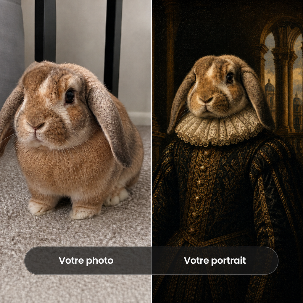 Avant / après : votre photo et le portrait Renaissance