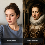 Avant / après : votre photo et le portrait Renaissance