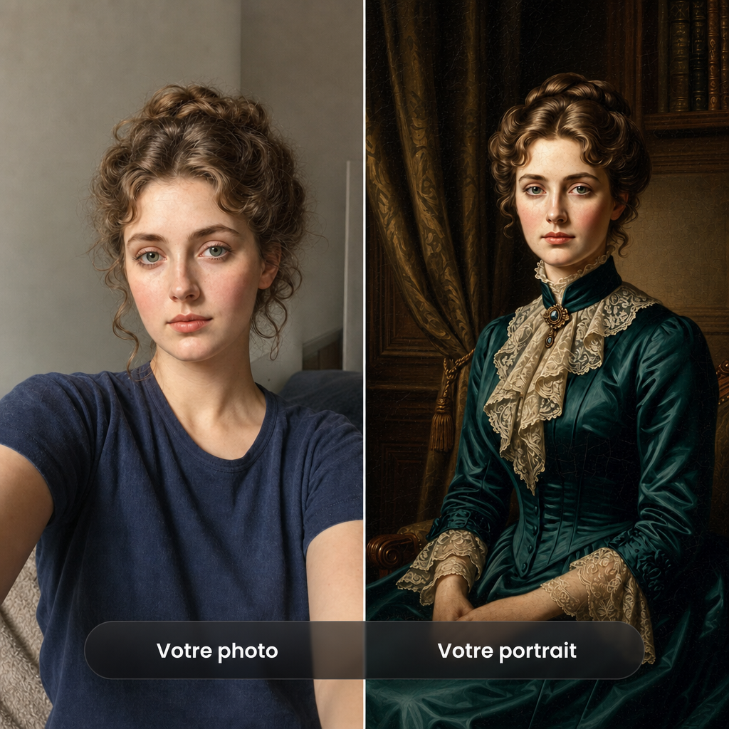 Avant / après : votre photo et le portrait Victorien